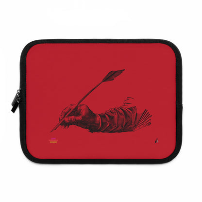 Laptop Sleeve: Writing Dark Red