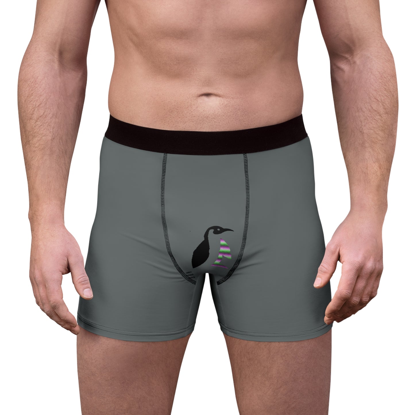 Men's Boxer Briefs: Fishing Dark Grey