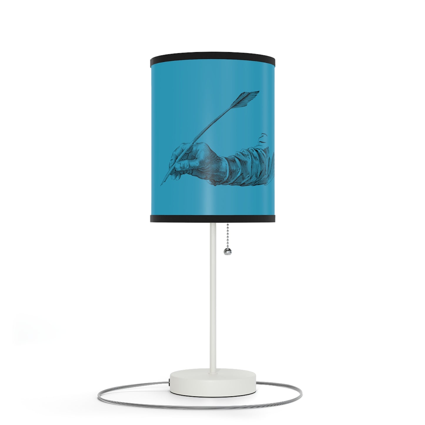 Lamp on a Stand, US|CA plug: Writing Turquoise 