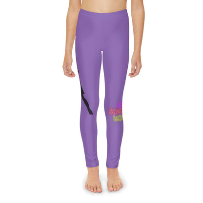 Youth Full-Length Leggings: Soccer Lite Purple