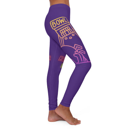 Women's Spandex Leggings: Bowling Purple