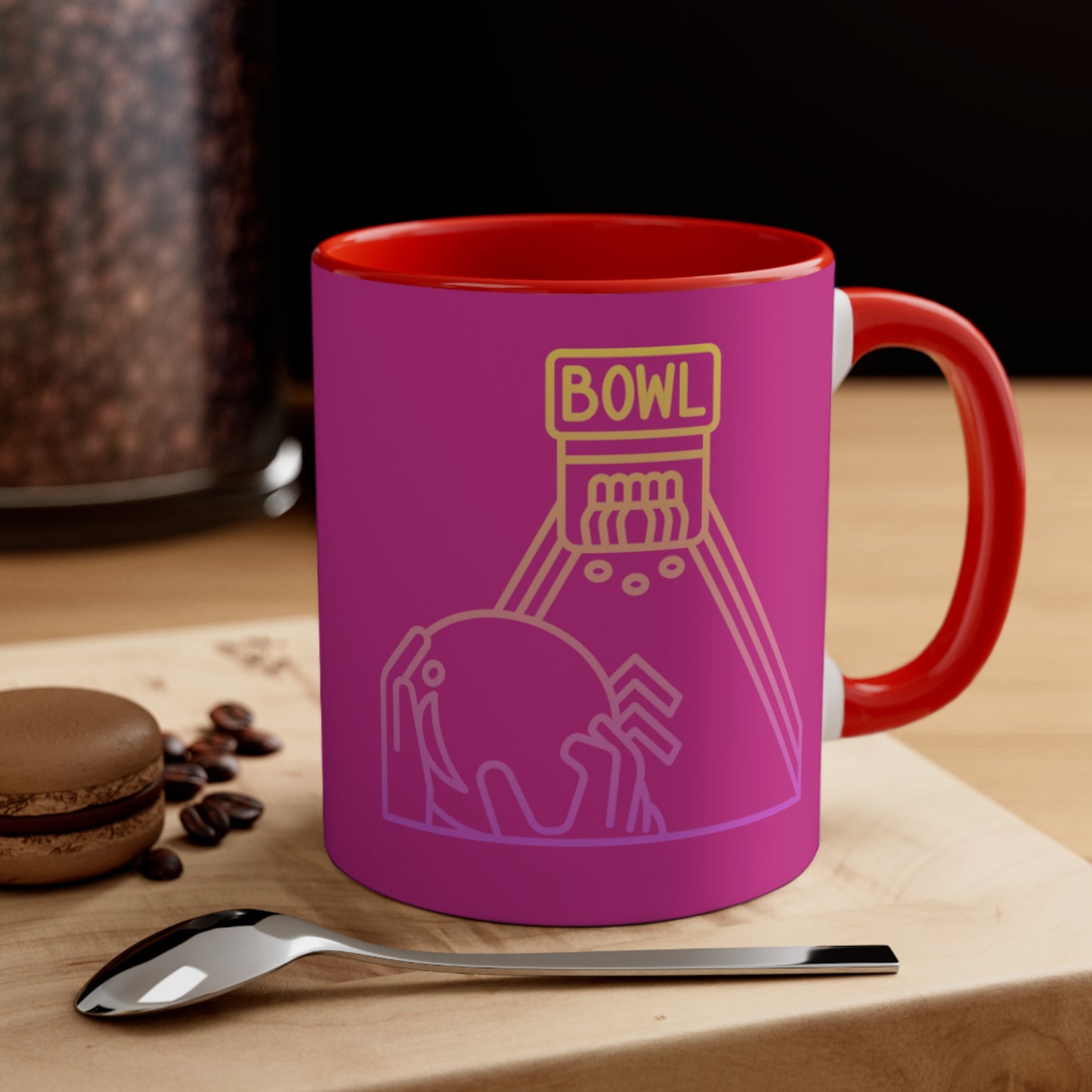 Accent Coffee Mug, 11oz: Bowling Pink