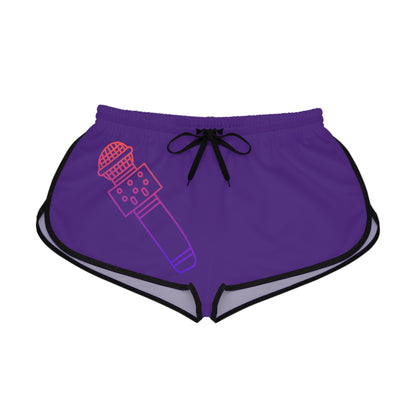 Women's Relaxed Shorts: Music Purple