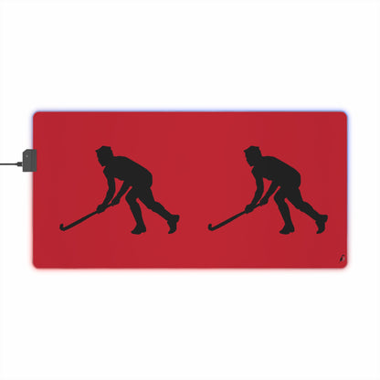 LED Gaming Mouse Pad: Hockey Dark Red