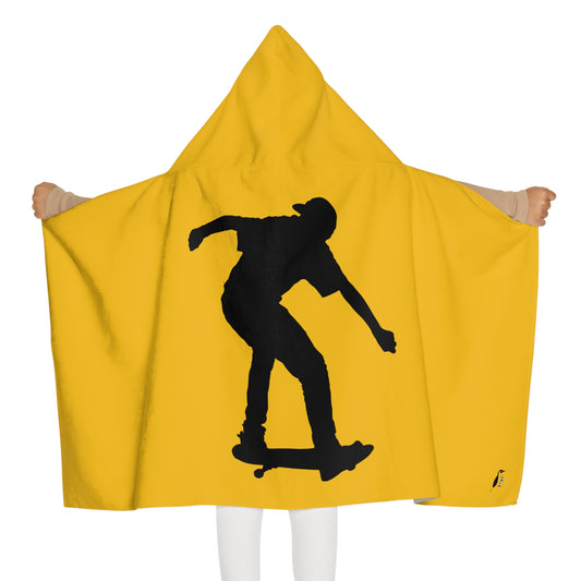 Youth Hooded Towel: Skateboarding Yellow