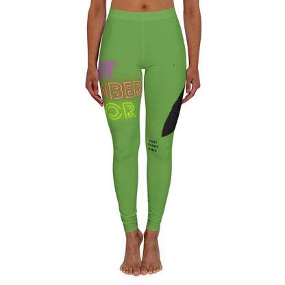 Women's Spandex Leggings: Lost Remember Honor Green