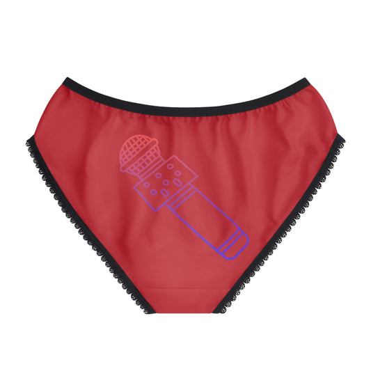 Women's Briefs: Music Dark Red