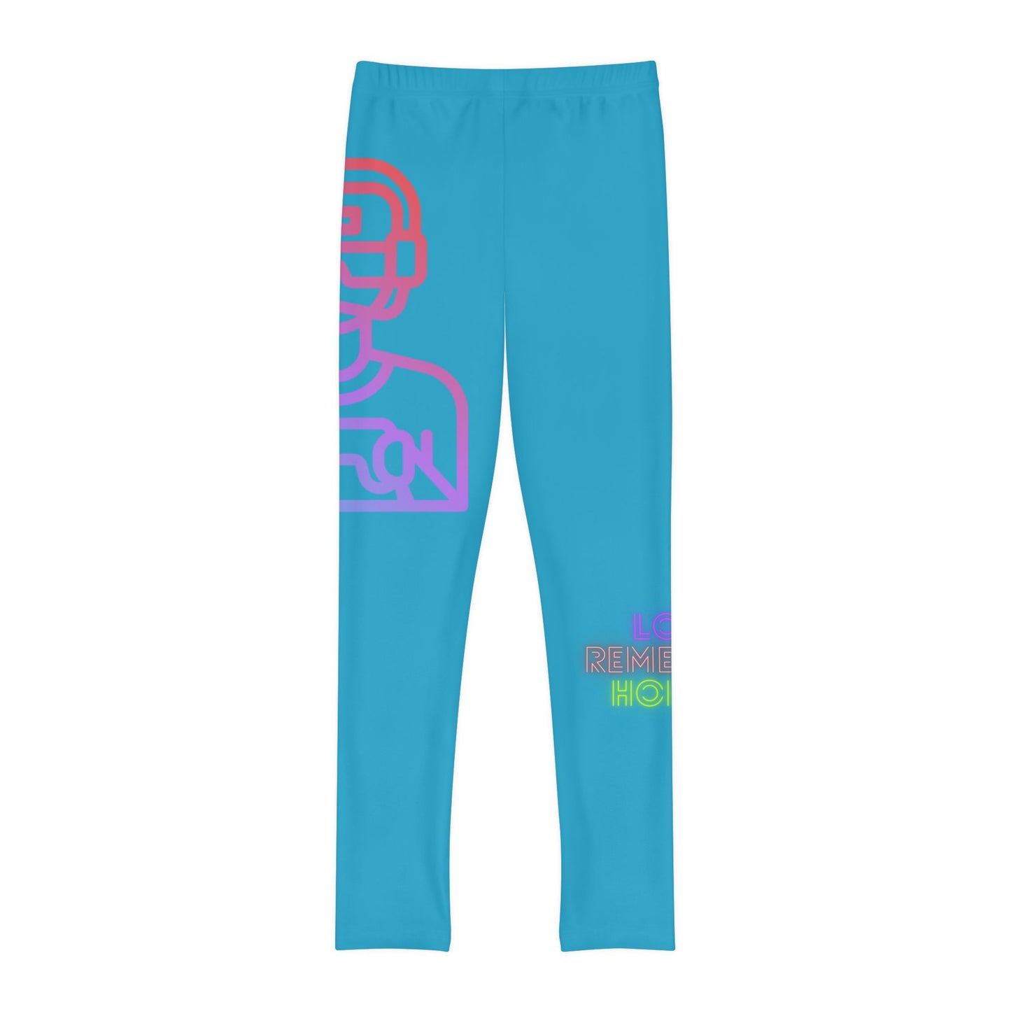 Youth Full-Length Leggings: Gaming Turquoise