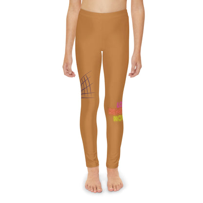 Youth Full-Length Leggings: Volleyball Lite Brown