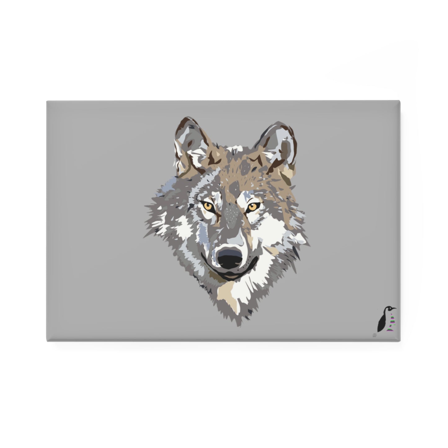 Button Magnet, Rectangle (1 & 10 pcs): Wolves Lite Grey