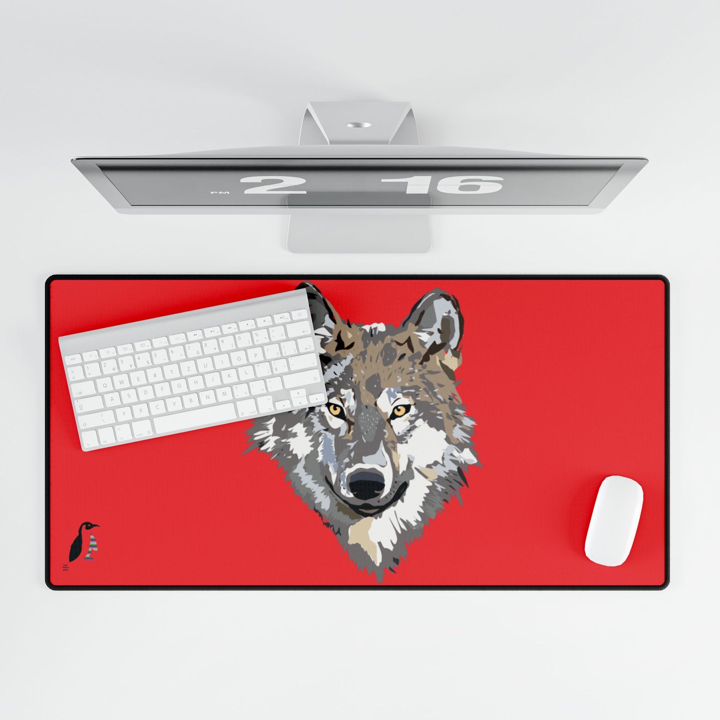 Desk Mats: Wolves Red