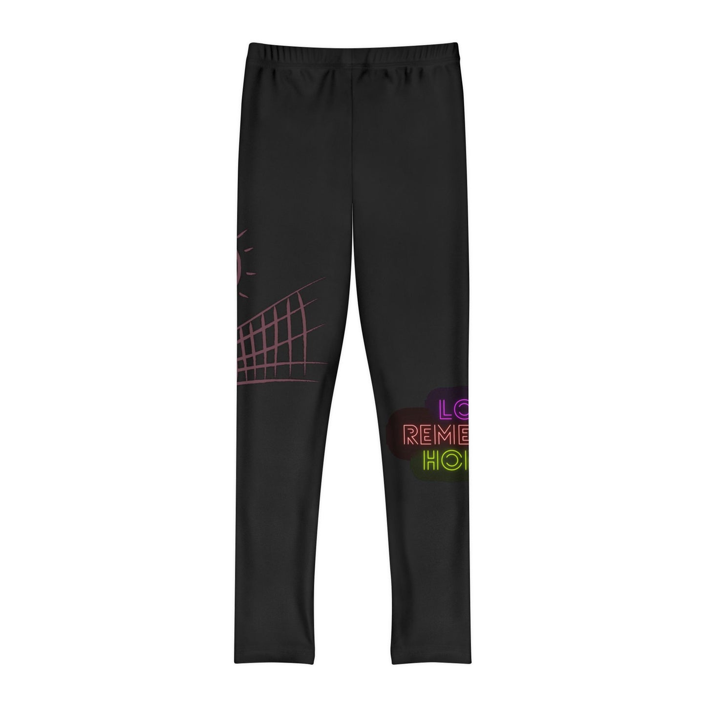 Youth Full-Length Leggings: Volleyball Black