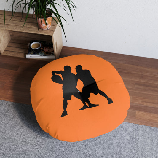 Tufted Floor Pillow, Round: Basketball Crusta