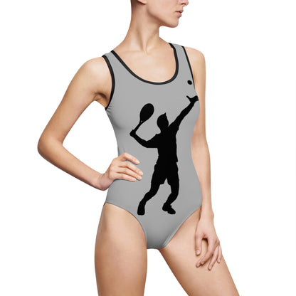 Women's Classic One-Piece Swimsuit: Tennis Lite Gray