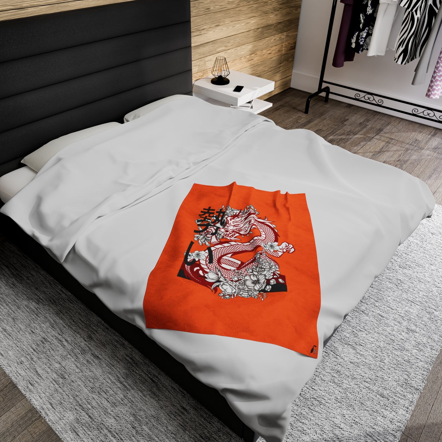 Velveteen Plush Blanket: Dragons Orange
