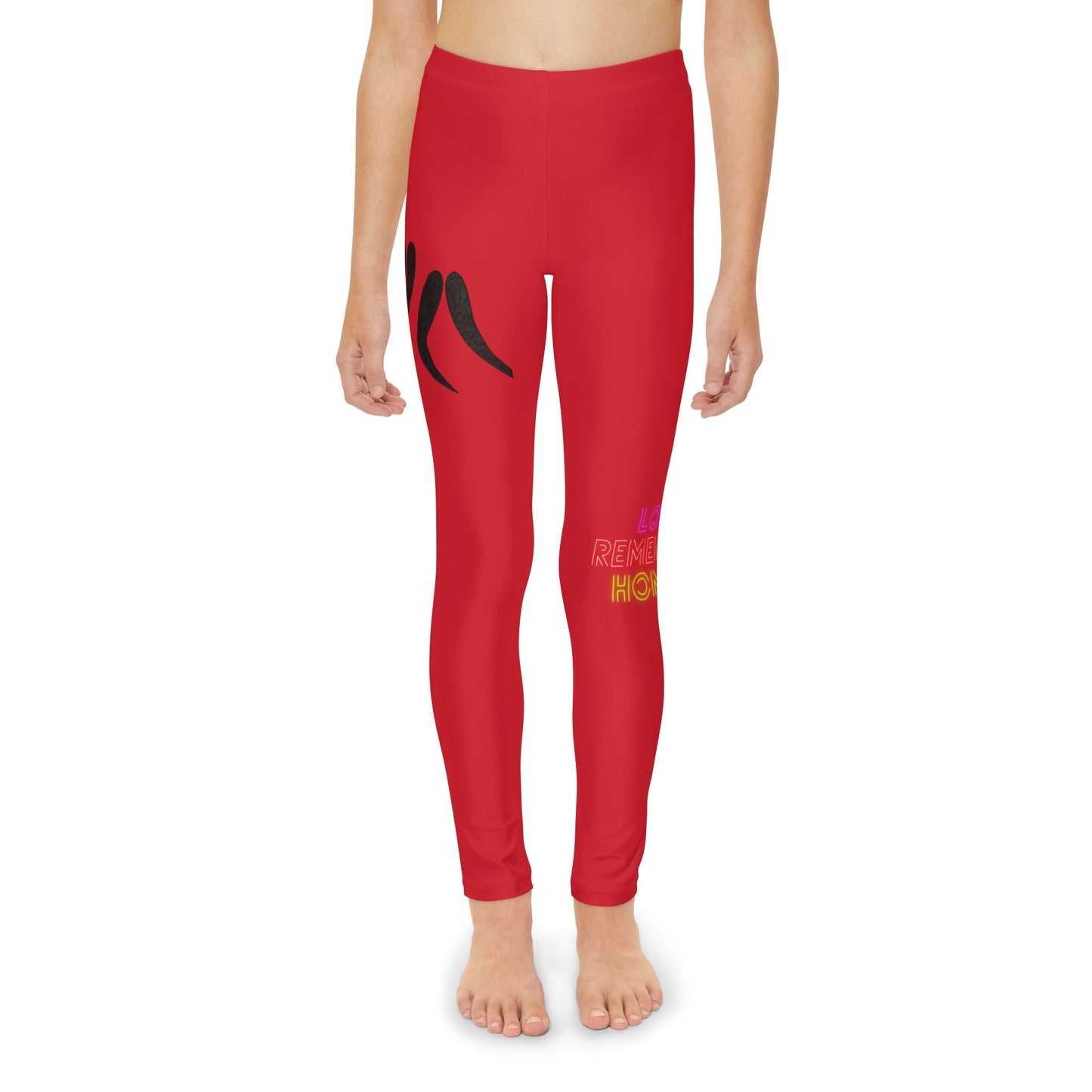 Youth Full-Length Leggings: Wrestling Dark Red