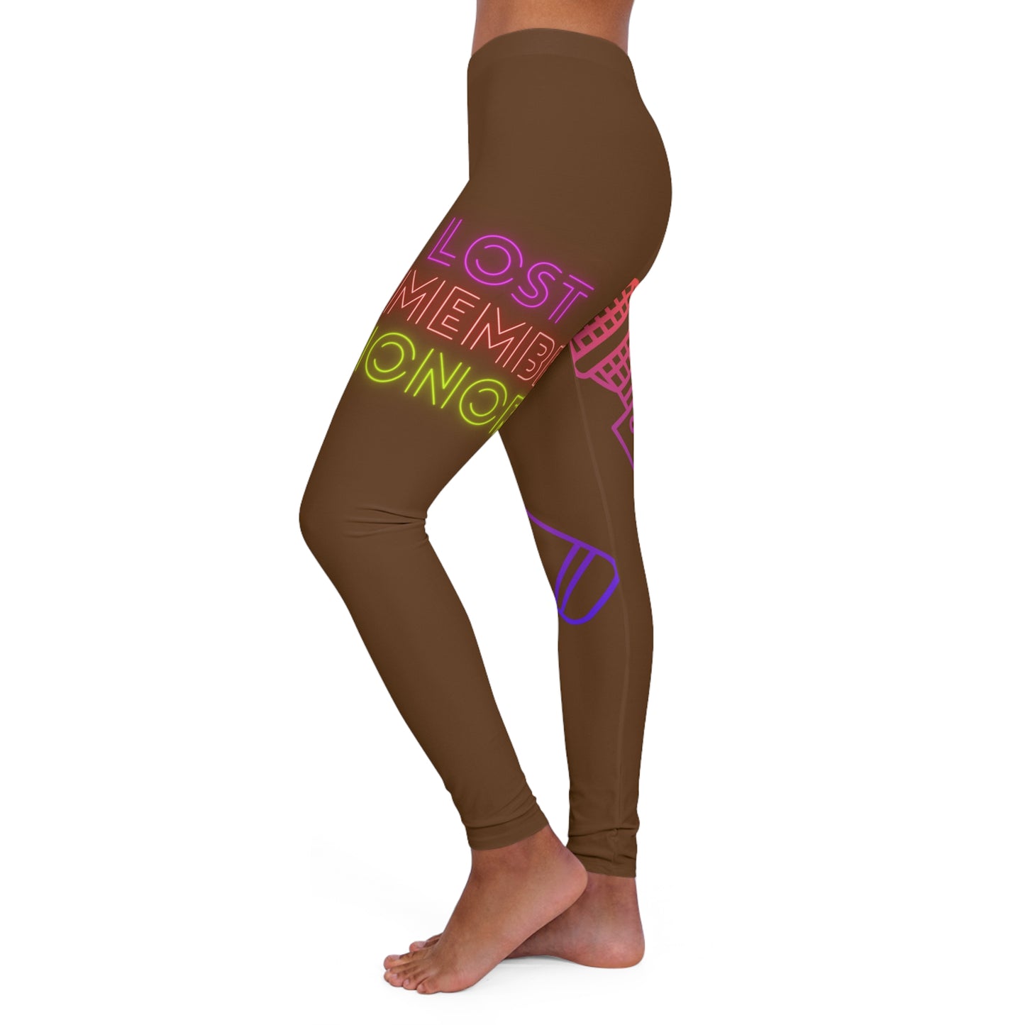 Women's Spandex Leggings: Music Brown