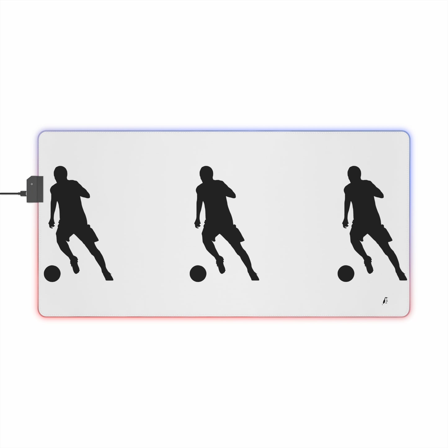 LED Gaming Mouse Pad: Soccer White