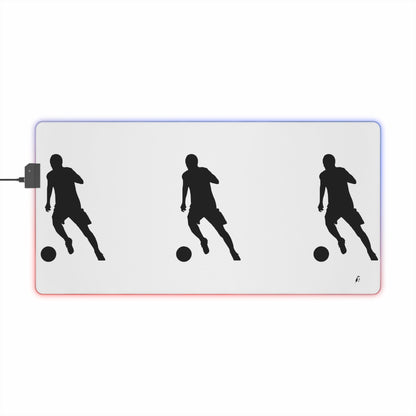 LED Gaming Mouse Pad: Soccer White