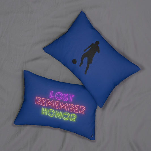 Spun Polyester Lumbar Pillow: Soccer Dark Blue