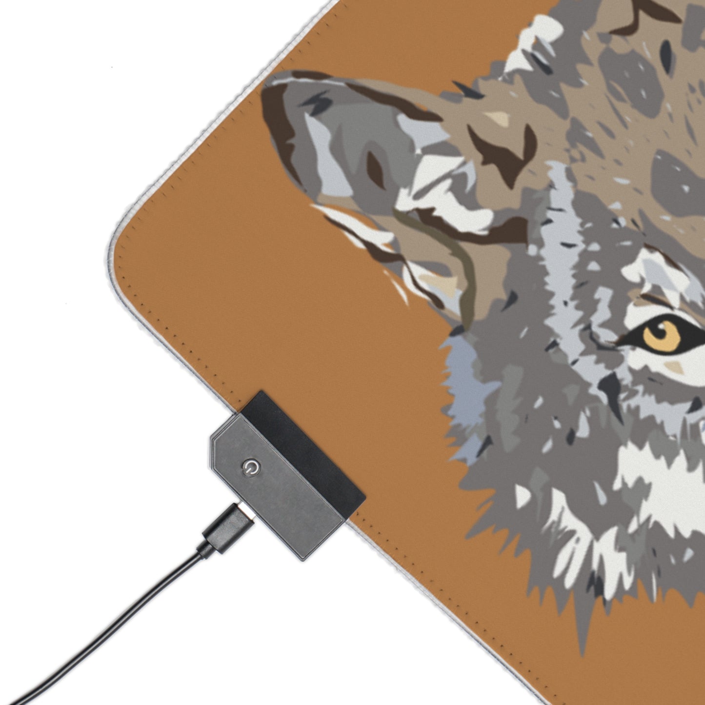 LED Gaming Mouse Pad: Wolves Lite Brown