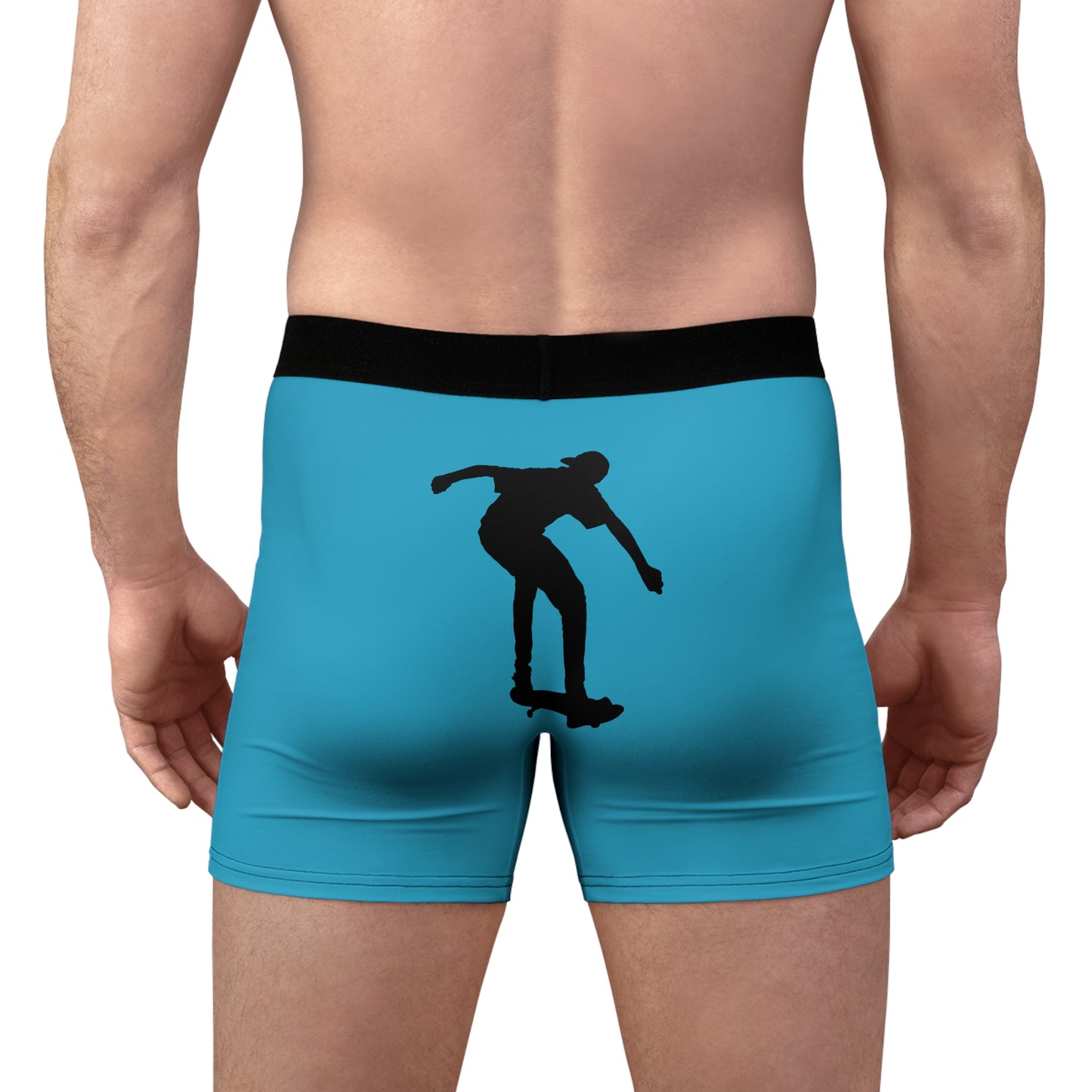 Men's Boxer Briefs: Skateboarding Turquoise