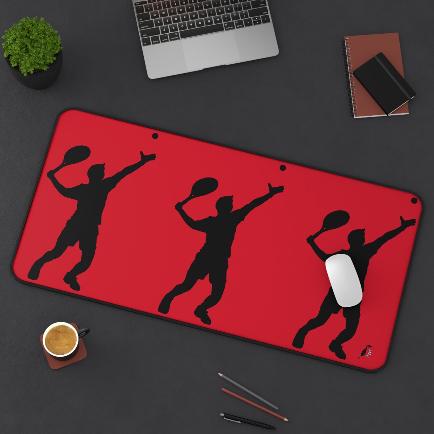 Desk Mat: Tennis Dark Red