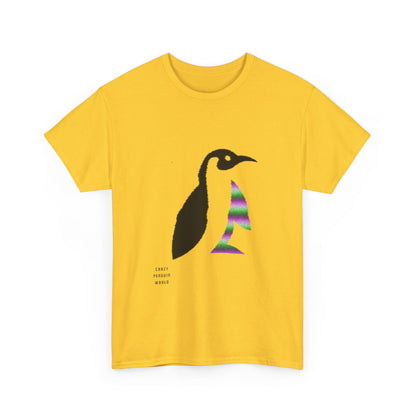 Heavy Cotton Tee: Crazy Penguin World Logo #2