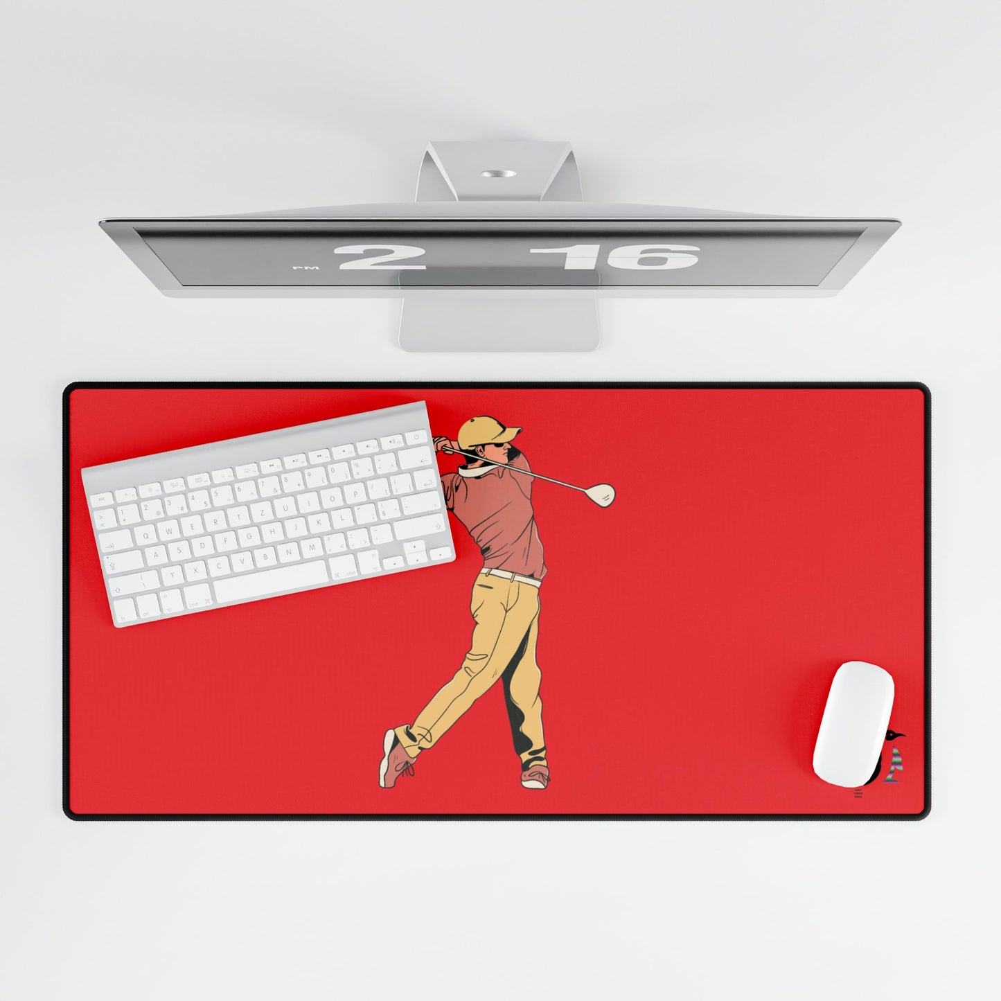 Desk Mats: Golf Red