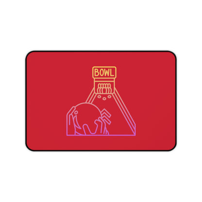 Desk Mat: Bowling Dark Red