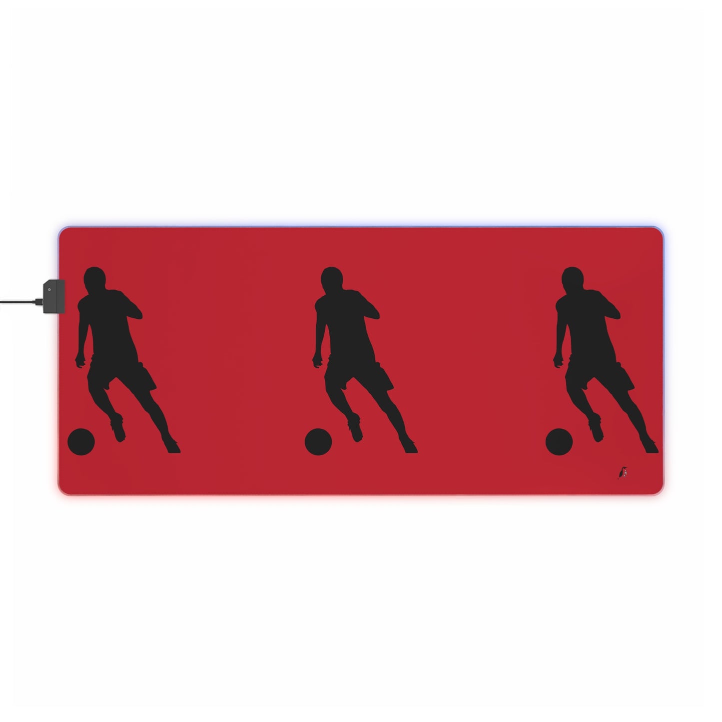 LED Gaming Mouse Pad: Soccer Dark Red