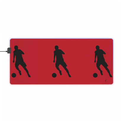 LED Gaming Mouse Pad: Soccer Dark Red