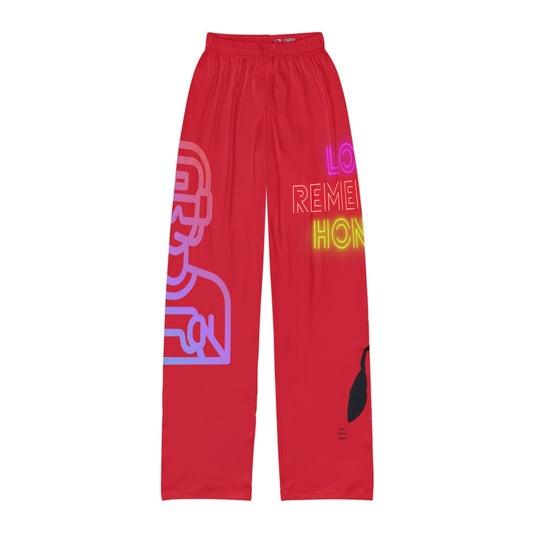 Kids Pajama Pants: Gaming Dark Red