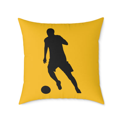 Spun Polyester Pillow: Soccer Yellow