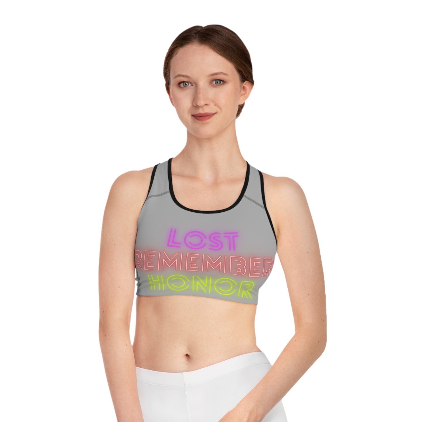 Sports Bra: Lost Remember Honor Lite Grey