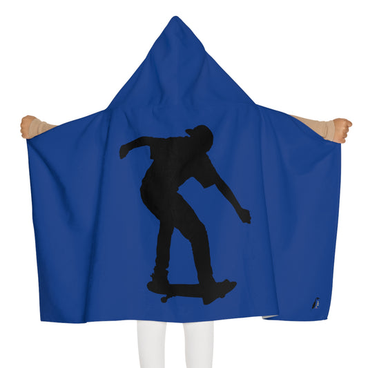 Youth Hooded Towel: Skateboarding Dark Blue