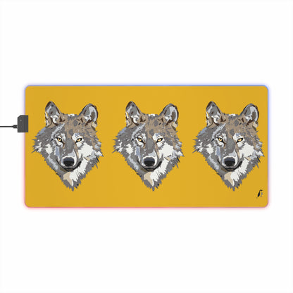 LED Gaming Mouse Pad: Wolves Yellow