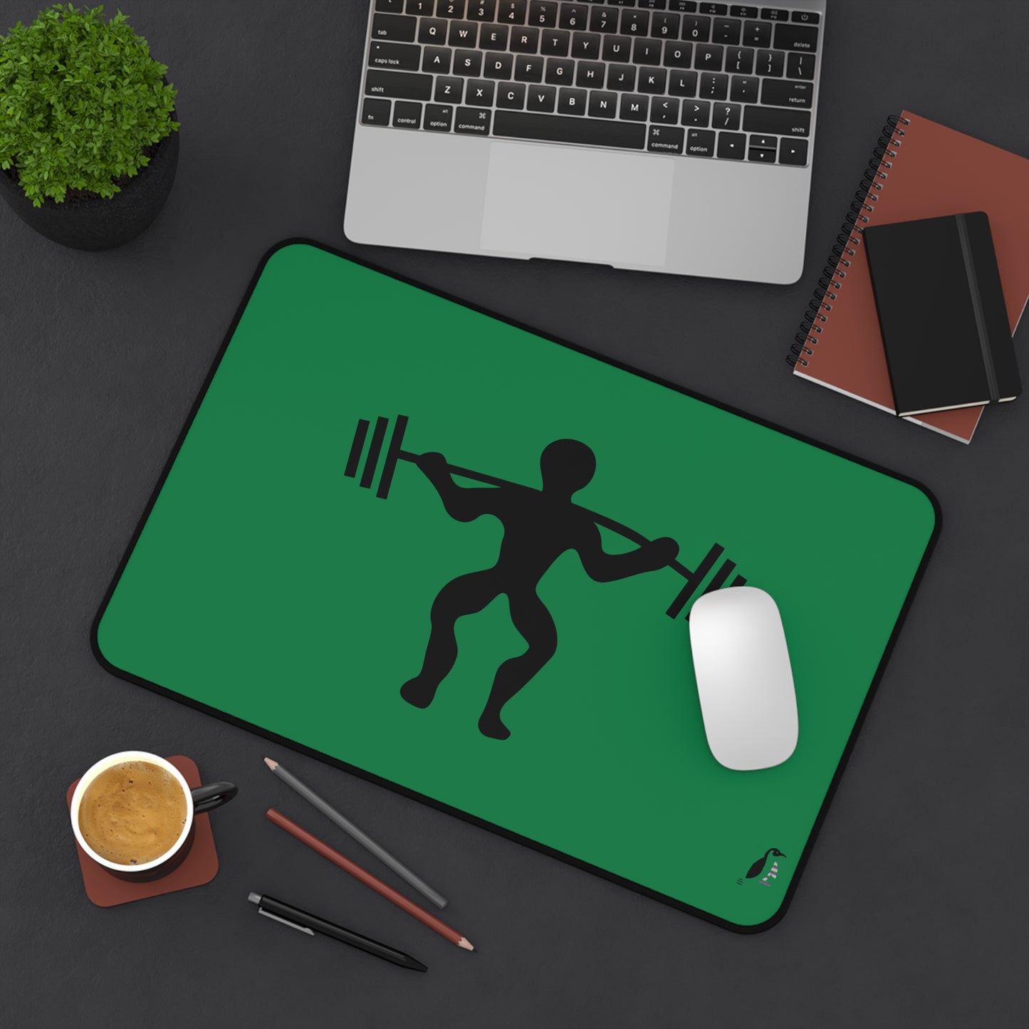 Desk Mat: Weightlifting Dark Green