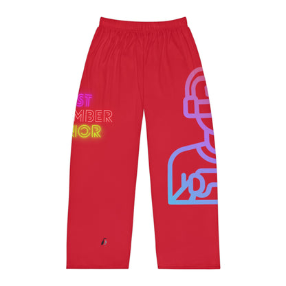 Men's Pajama Pants: Gaming Dark Red