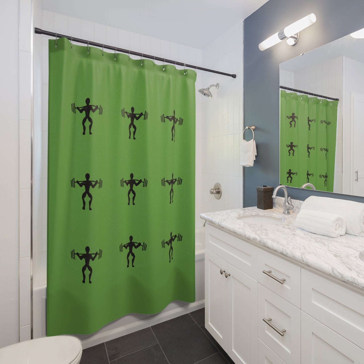 Shower Curtains: #2 Weightlifting Green