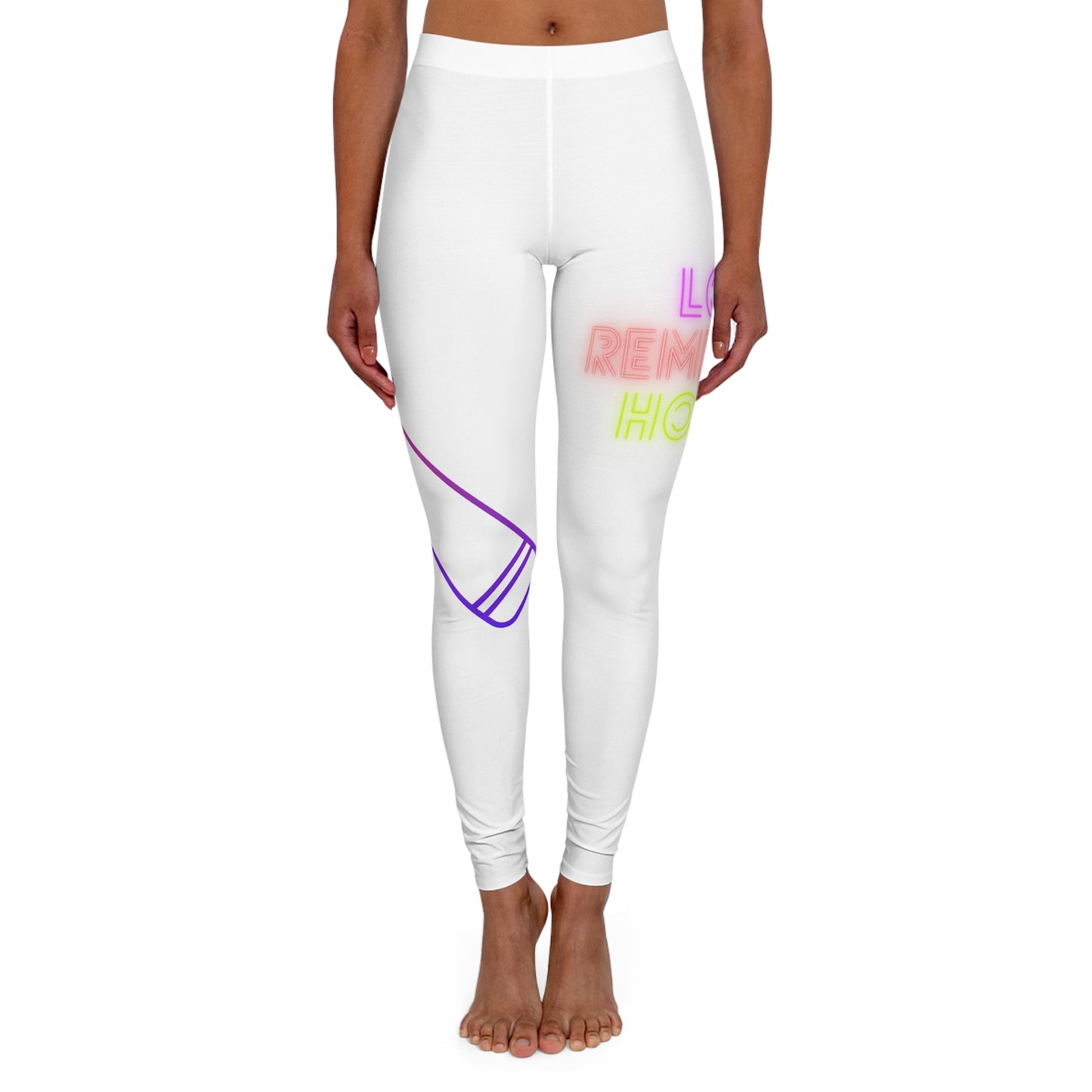 Women's Spandex Leggings: Music White