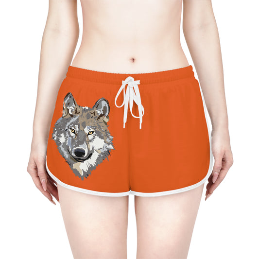 Women's Relaxed Shorts: Wolves Orange