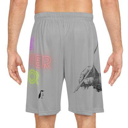 Basketball Shorts: Writing Lite Grey