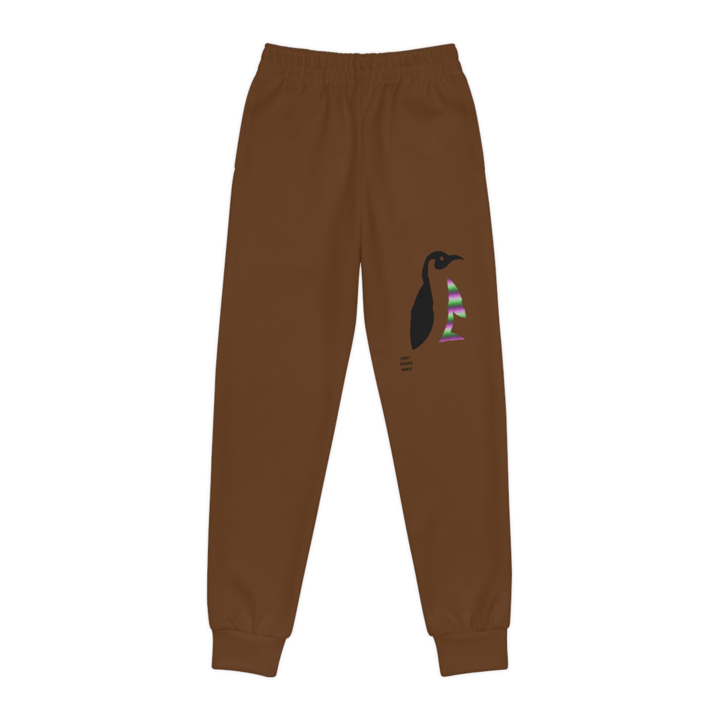 Youth Joggers: Crazy Penguin World Logo Brown