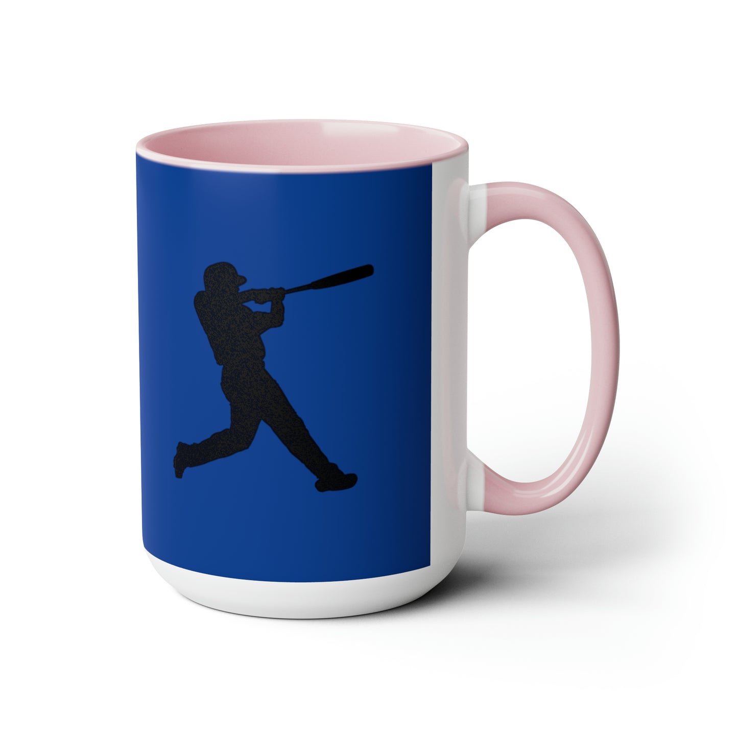 Two-Tone Coffee Mugs, 15oz: Baseball Dark Blue