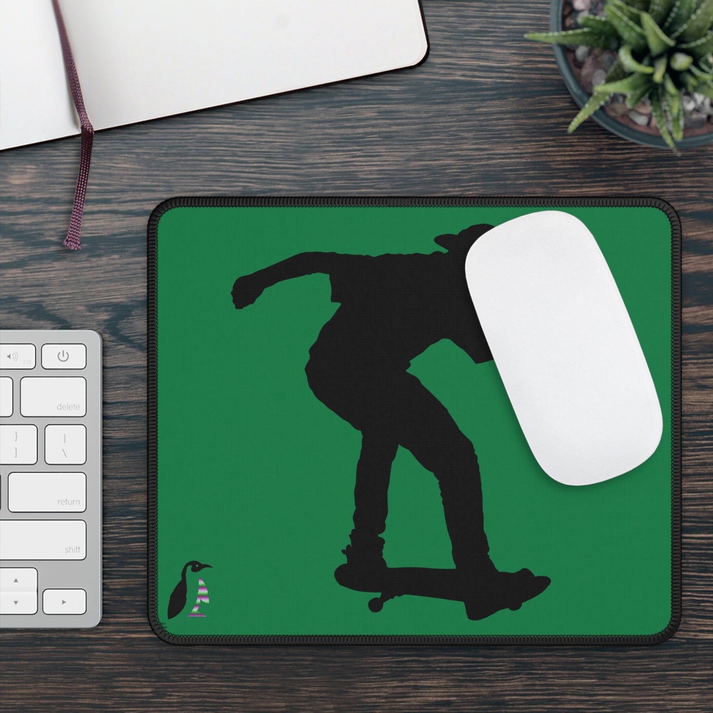 Gaming Mouse Pad: Skateboarding Dark Green