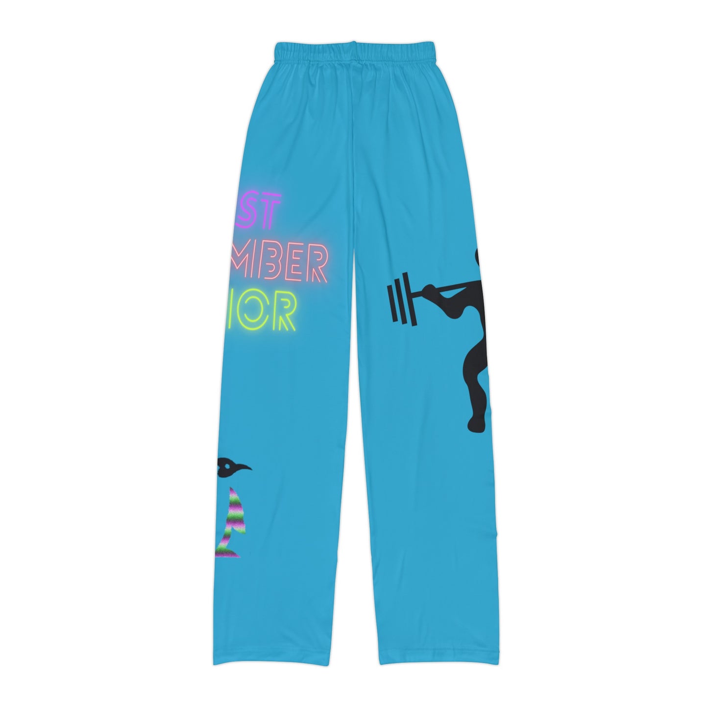 Kids Pajama Pants: Weightlifting Turquoise