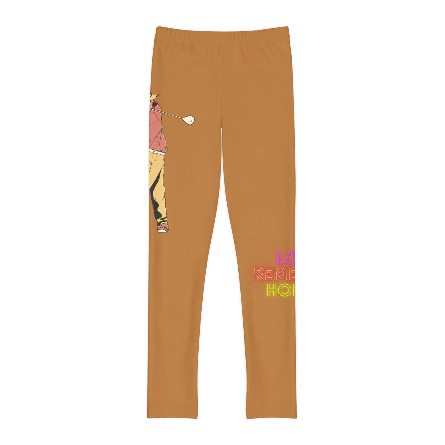 Youth Full-Length Leggings: Golf Lite Brown