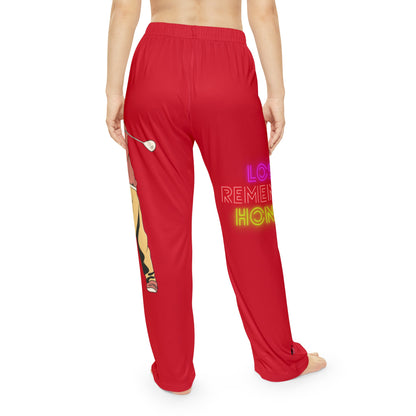 Women's Pajama Pants: Golf Dark Red