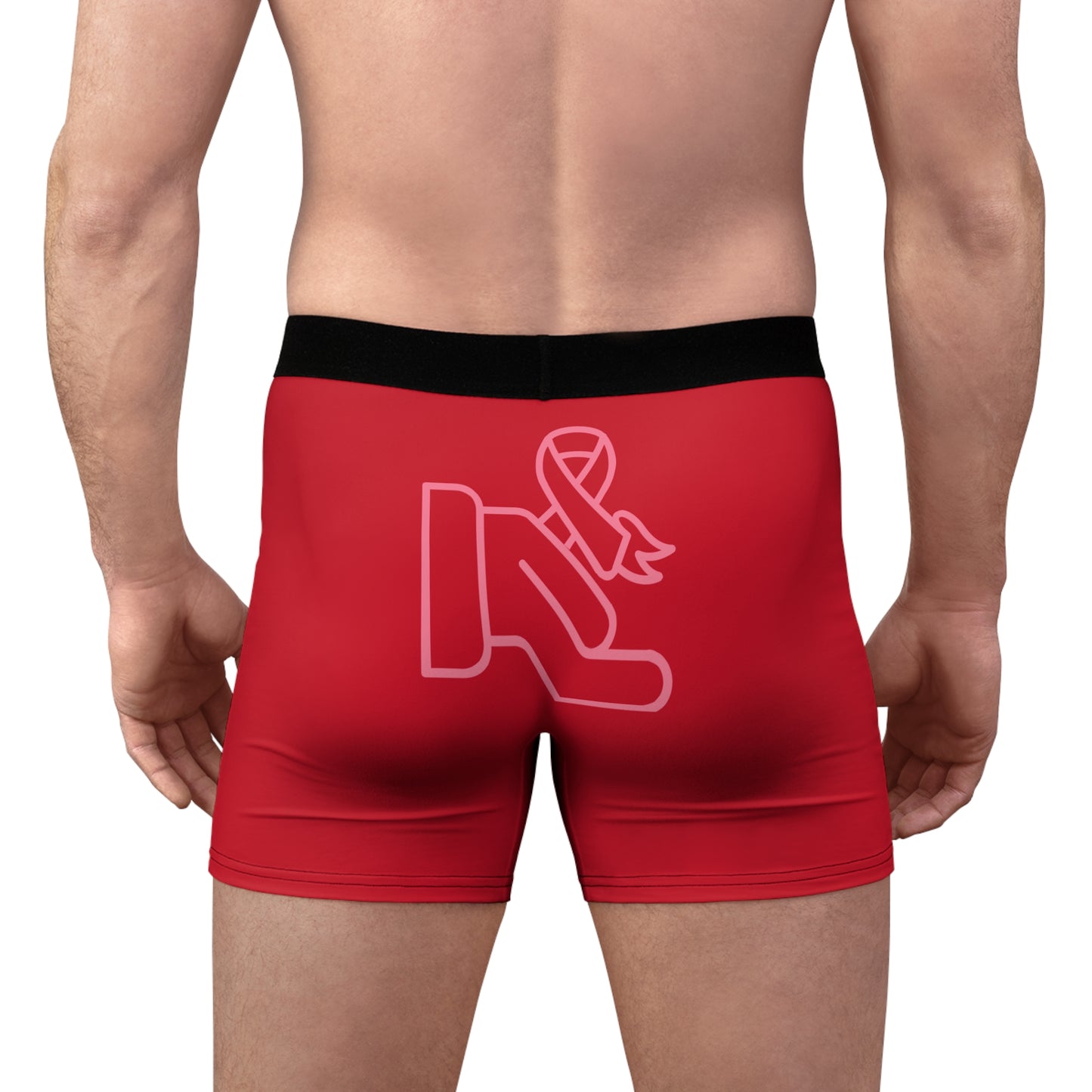 Men's Boxer Briefs: Fight Cancer Dark Red